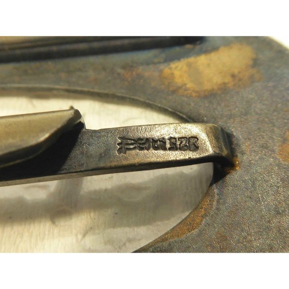 Antique Signed David Andersen Sterling Silver Purple Enamel Belt Buckle Old Mark - Picture 2 of 5